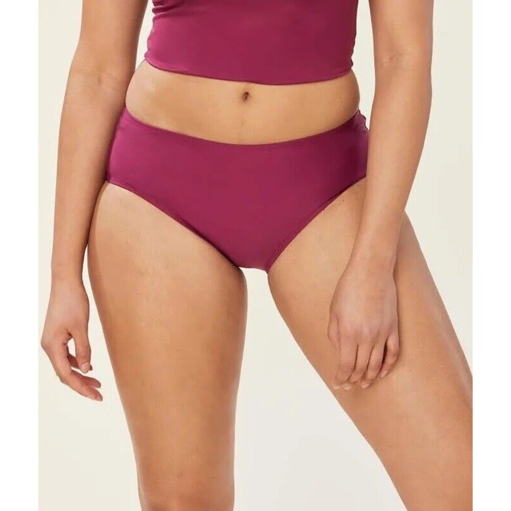 Andie Swim The Hipster Bikini Bottom Swimwear Plum Size L NWT